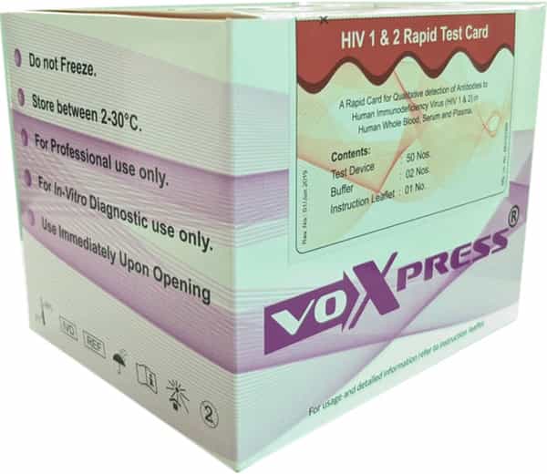 Voxtur Human Immunodeficiency Virus 1 And 2 Kit Pack Of 50 Tests