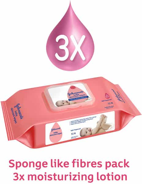 Johnson's Baby Wipes | Packet | 72 (Pack Of 2)