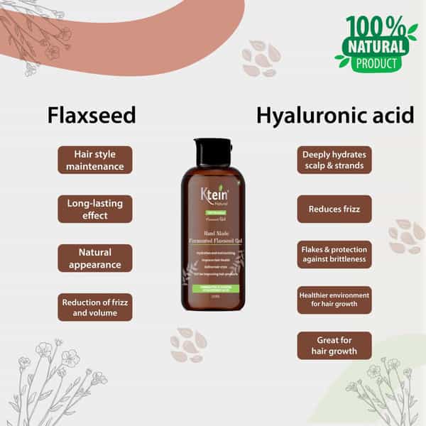 Ktein Natural 100% Plant Based Fermented Flaxseed Gel | Hand-Made - 200Ml