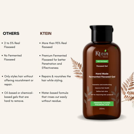 Ktein Natural 100% Plant Based Fermented Flaxseed Gel | Hand-Made - 200ml