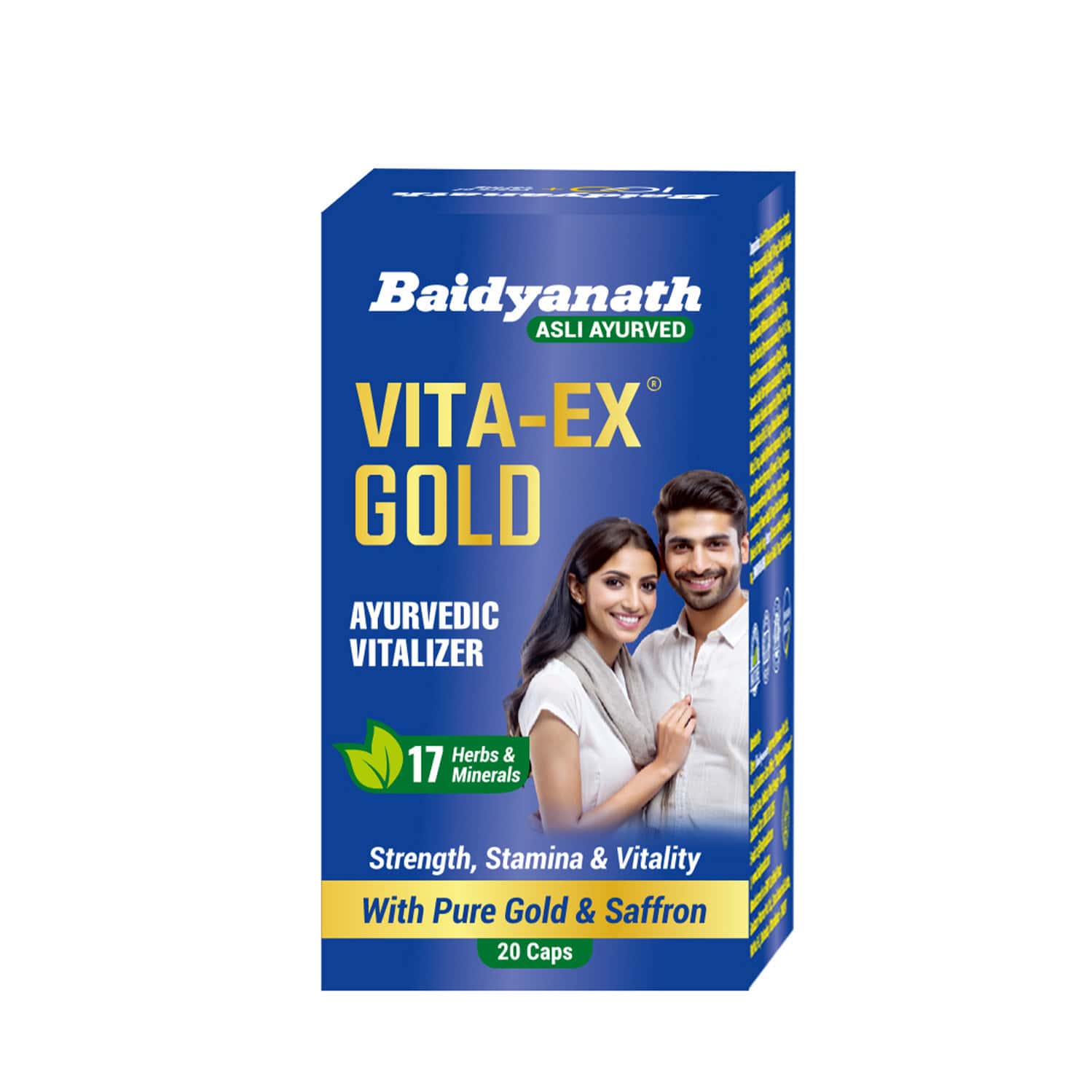 Baidyanath Vita Ex Gold | Enrich With Pure Gold | Help Boost Stamina | Bottle | Capsules | 20 No'S