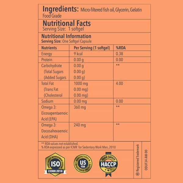 Proathlix Omega 3 Double Strength Fish Oil Softgels 90 N