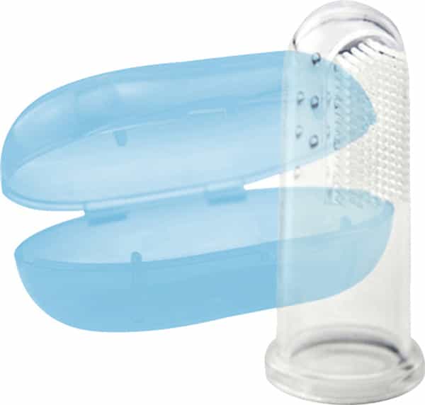 Beebaby Silicone Baby Finger Brush With Carry Case (Blue)