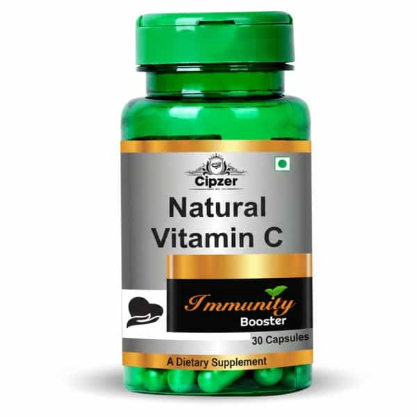 Cipzer Natural Vitamin C Capsules | Fights Premature Skin Aging & Brightens Complexion | 30 Capsules