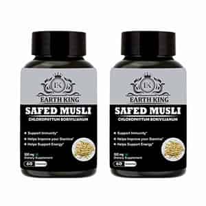 Earth King Safed Musli Extract Capsule (chlorophytum Borivilianum) | 500 Mg 120 Capsules (pack Of 2)