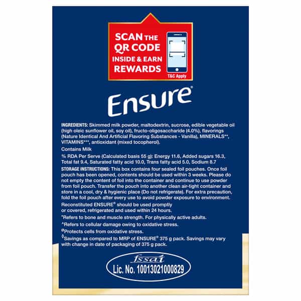 Ensure Balanced Nutrition Drink Powder For Adults Vanilla Flavored Box Of 1.9Kg