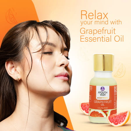 Ayouthveda Grapefruit Essential Oil For Aromatherapy To Uplift Mood & Rejuvenate Skin 15 Gm