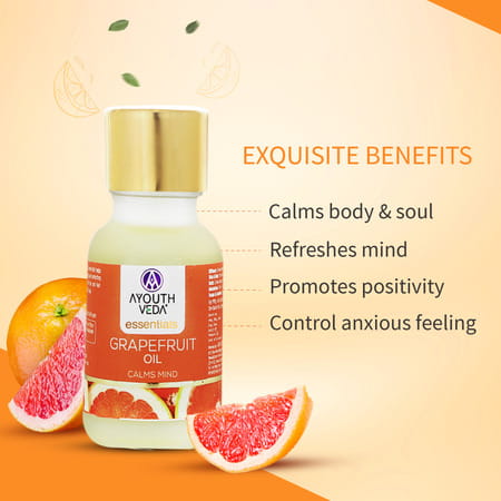 Ayouthveda Grapefruit Essential Oil For Aromatherapy To Uplift Mood & Rejuvenate Skin 15 Gm