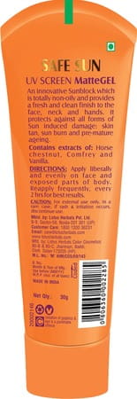 Lotus Herbals Safe Sun Uv Screen Matte Gel Spf 50 Pa+++ - 30 G