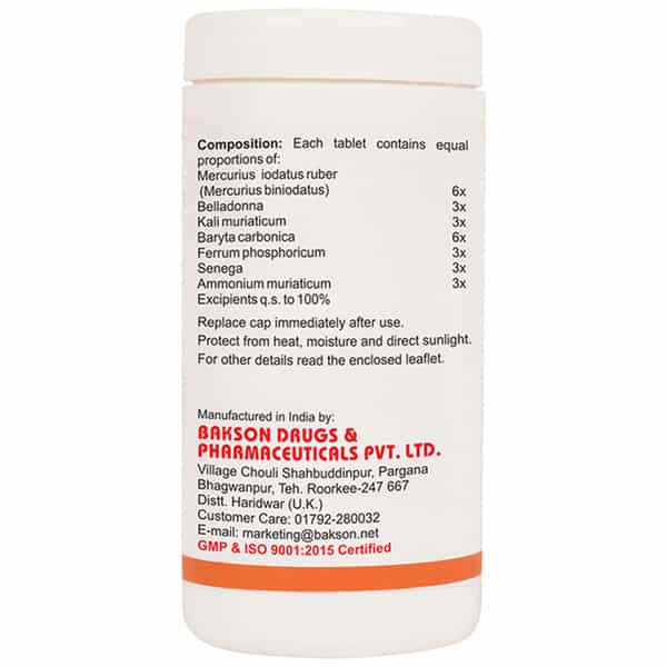 Dr Bakshi's Bakson Homoeopathy Throat Aid Tablet 200