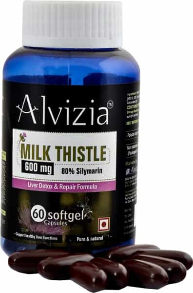 Alvizia Milk Thistle 600Mg - 420Mg Silymarine Multivitamin- 60 Softgel Capsules