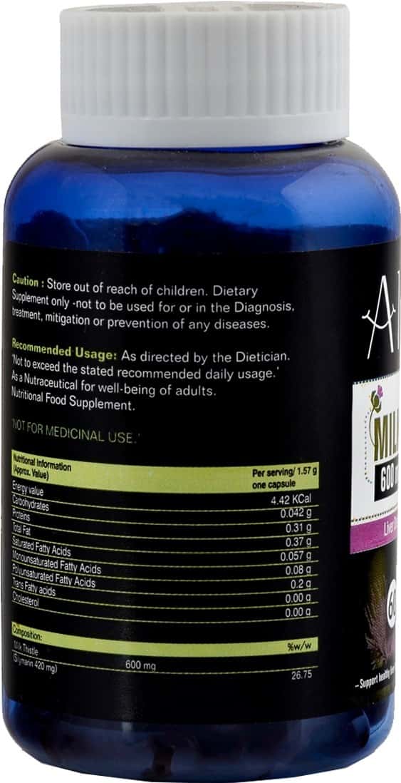 Buy ALVIZIA MILK THISTLE 600MG 420MG SILYMARINE MULTIVITAMIN 60 SOFTGEL CAPSULES Online & Get