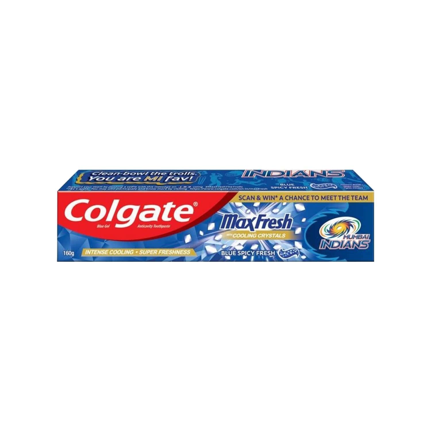 Buy Colgate Maxfresh Blue Spicy Fresh Gel Toothpaste 160 Gm Mumbai Indians Special Edition