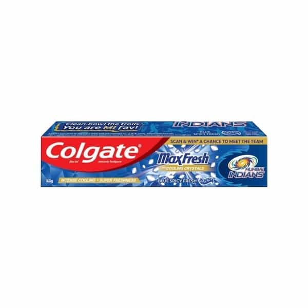Colgate Maxfresh Blue Spicy Fresh Gel Toothpaste - 160 Gm - Mumbai Indians Special Edition Pack