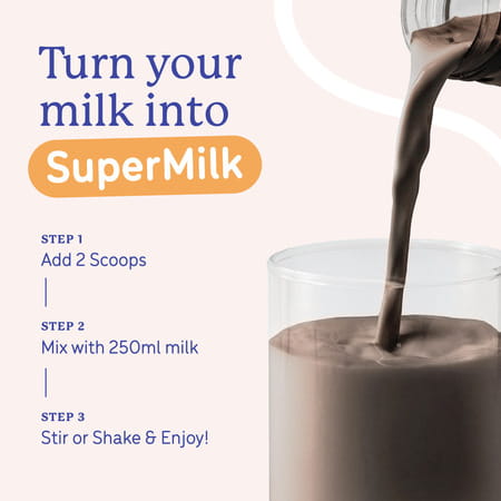 Gritzo Supermilk Overall Growth (7-9y Girls) | 9g Protein Powder (Double Chocolate | 800g)