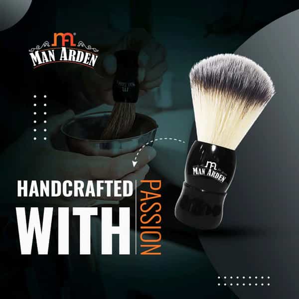 Man Arden Elegant Black Shaving Brush With Extra Soft Bristles + Shaving Cream 100G