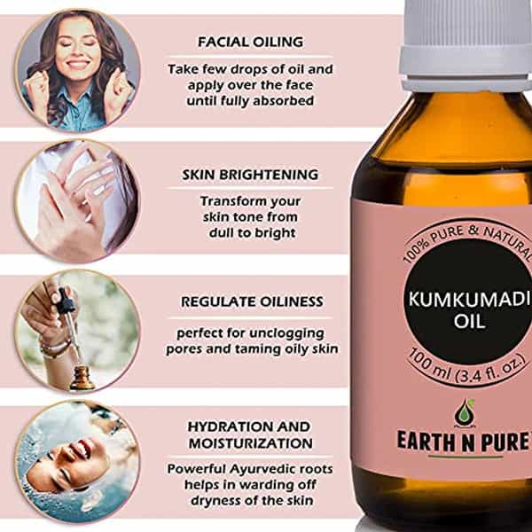 Earth N Pure Kumkumadi Oil 100% Natural Pure And Therapeutic Grade (100 Ml)