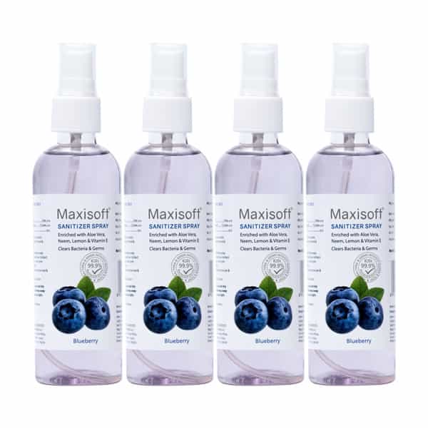 Maxisoft Sanitizer Spray | Blueberry | 120 Ml | Pack Of 8