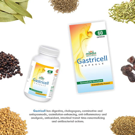 Mbdhwellness Gastricell-Ayurvedic Capsule For Gas Acidity Dyspesia-Jira Ajwain (Pack Of 3)