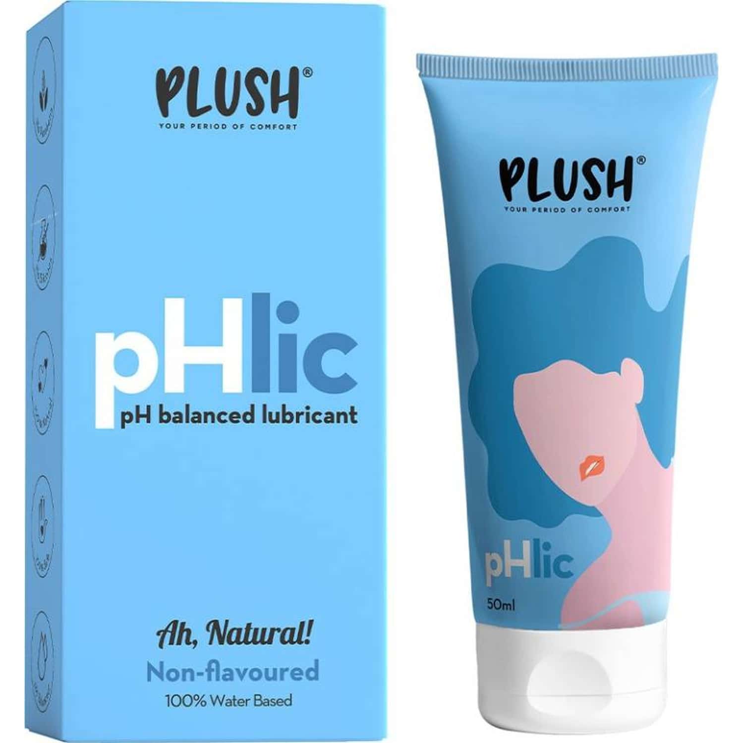 Plush Phlic Water Based Ph Balanced Lubricant |Non Flavored No Colored Aloe Based Lubricant (50 G)