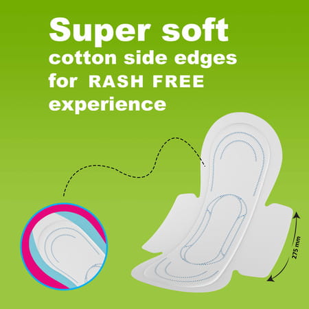 Wonderize Dry Comfort Xl Sanitary Napkins For Women, 8 Sanitary Pads Size 275 Mm