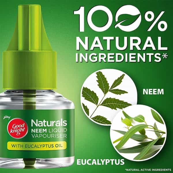 Godrej Good Knight Naturals Neem Liquid Vapouriser Refill - Pack Of 2
