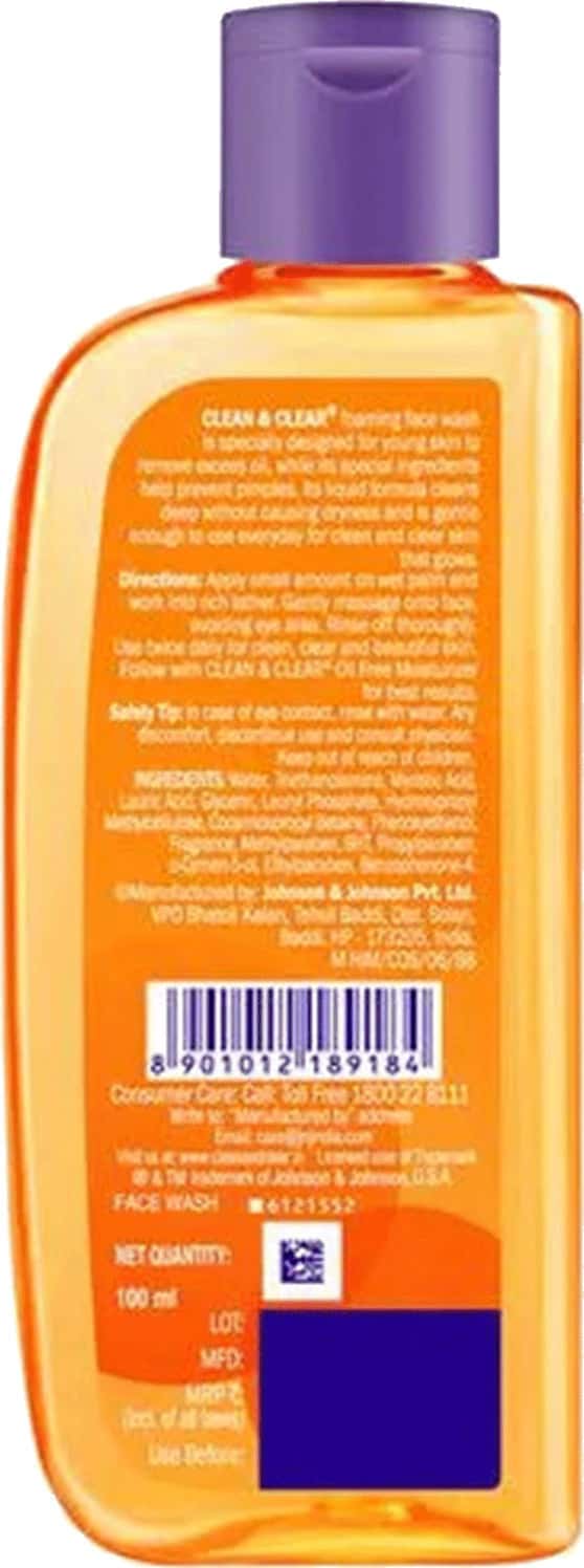 Buy CLEAN AND CLEAR FOAMING FACE WASH 100ML Online & Get Upto 60 OFF