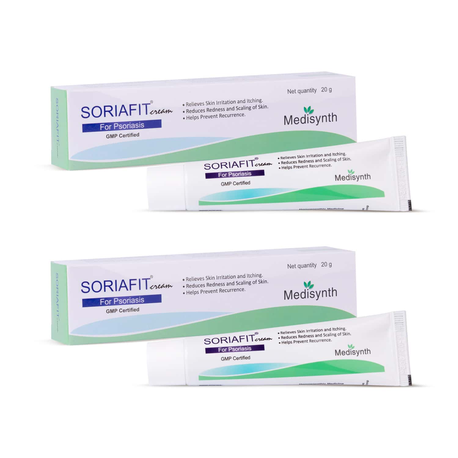 Medisynth Soriafit Cream | Homeopathic Medicine For Psoriasis | B.no. 56 | 20g Pack Of 2