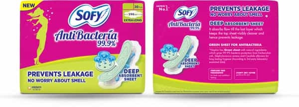 Sofy Antibacteria Extra Long Sanitary Pads -30 Pads
