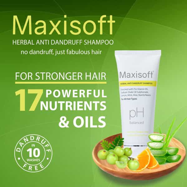 Maxisoft Herbal Anti-Dandruff Shampoo | For All Skin Types | Tube | 100 Ml | Pack Of 2
