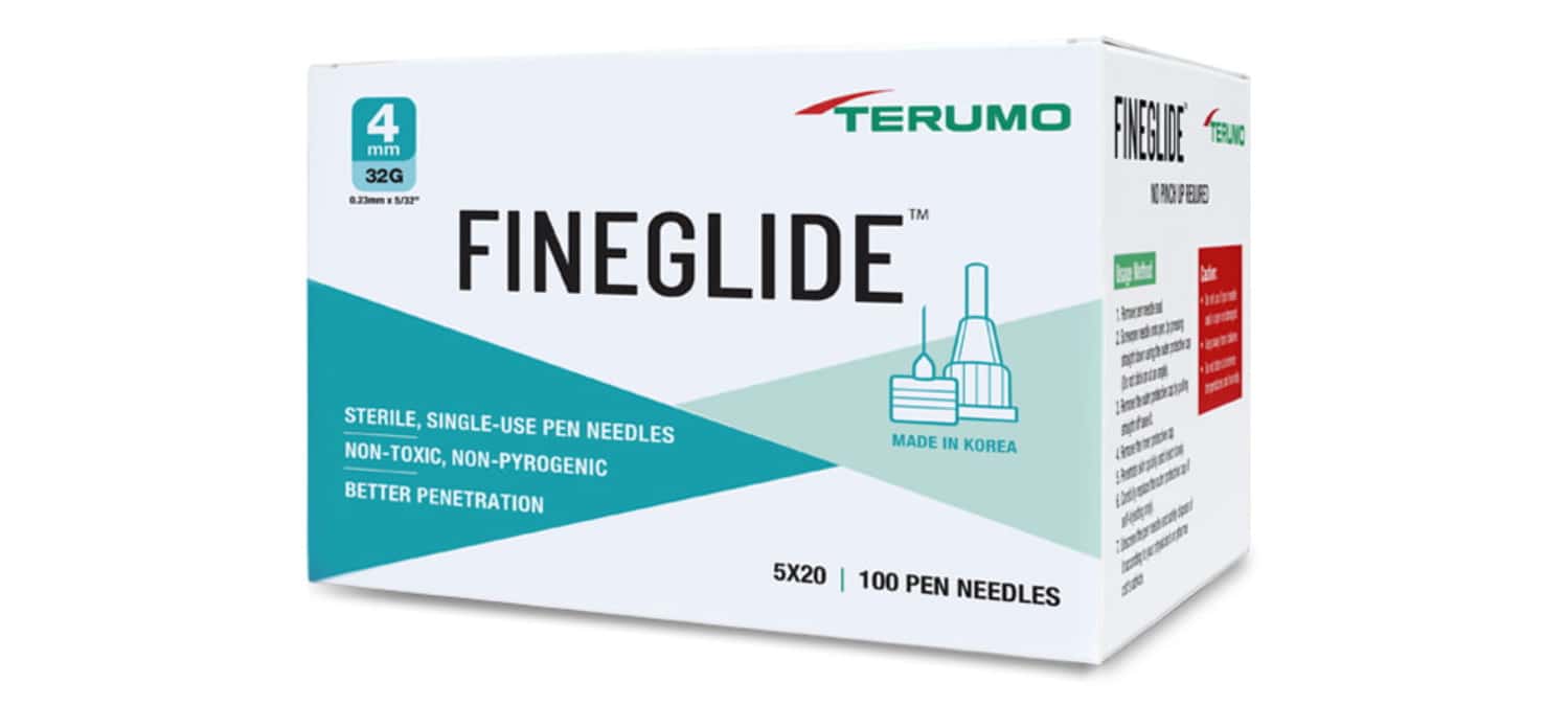 Terumo Fineglide Pen Needle Thin Wall Technology With Reduced Injection Force 32g 4mm 5 No's