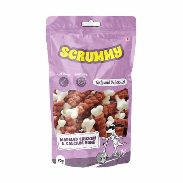 Scrummy Marbled Chicken Wrapped Calcium Bone Dog Treats | 70 G