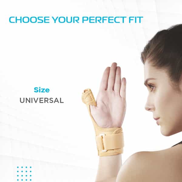 Vissco Thumb Spica Splint For Both Left/Right | Provides Free Hand Movement - (Beige)