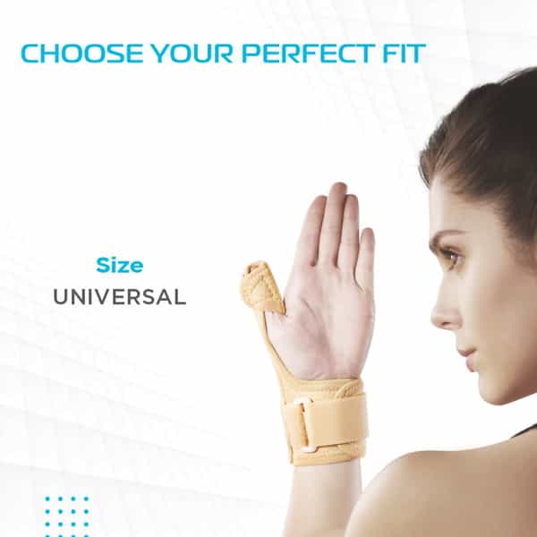 Vissco Thumb Spica Splint For Both Left/Right | Provides Free Hand Movement - (Beige)