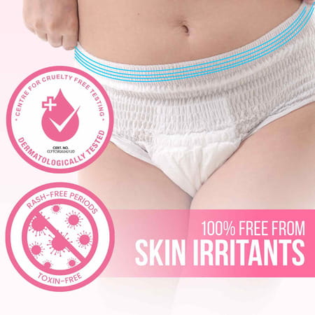 Everteen Disposable Overnight Period Panties For Heavy Flow | L-Xl Panty | 10 Pcs