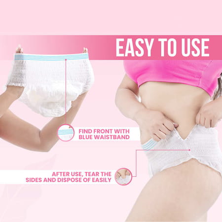 Everteen Disposable Overnight Period Panties For Heavy Flow | L-Xl Panty | 10 Pcs
