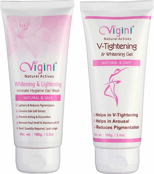 Vigini Vaginal Intimate Private Part Lightening Water Based Lubricant Lube Gel + V Tightening Cream 