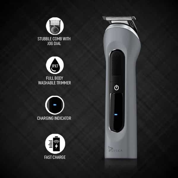 Syska Ht3500k Runtime: 120 Min Trimmer For Men (Grey)