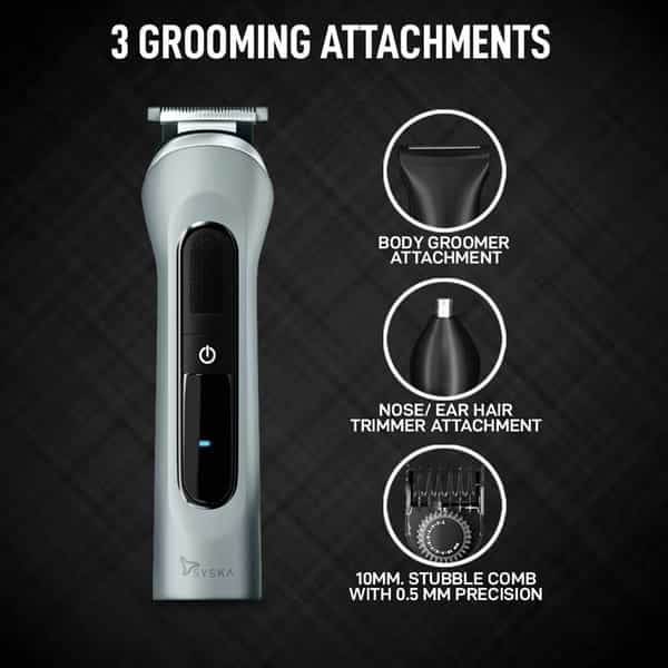 Syska Ht3500k Runtime: 120 Min Trimmer For Men (Grey)