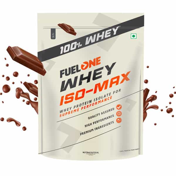 Fuel One Whey Iso-Max, Whey Protein Isolate, 28G Protein (Chocolate, 2Kg / 4.4Lb), No Added Sugars