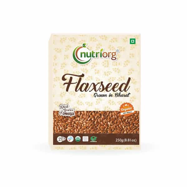 Nutriorg Certified Organic Flaxseed Raw 250G (Pack Of 2)