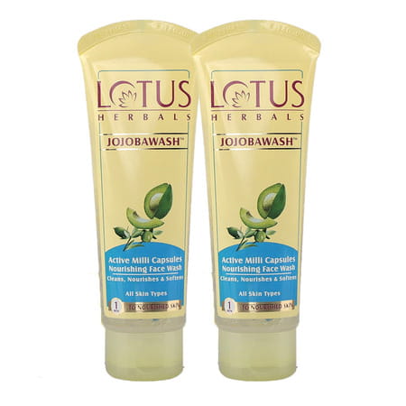 Lotus Herbals Jojobawash Active Milli Capsules Nourishing Face Wash 120g ( Pack Of 2 )