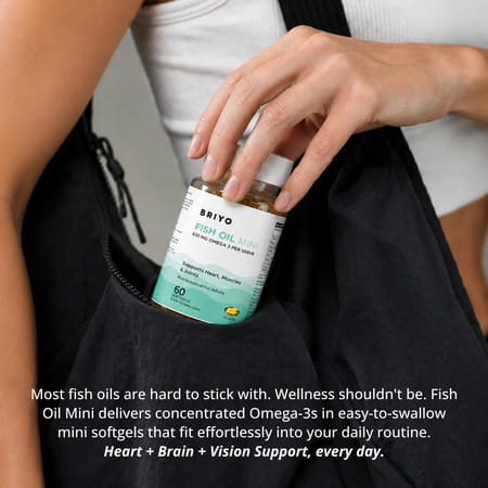 Briyo Fish Oil Mini (450 Mg Size) -60 Softgels - 71.39% Omega 3 (320 Mg Omega 3) Per 450 Mg Capsule
