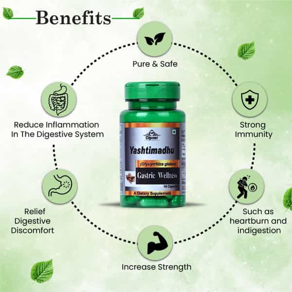 Cipzer Yashtimadhu Capsule|Relieves Acidity, Gastritis And Stomach Ulcer|Boosts Immunity-60 Capsules
