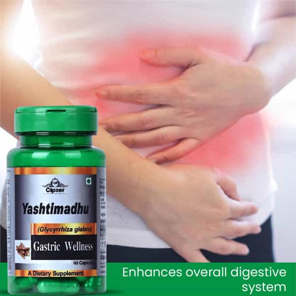 Cipzer Yashtimadhu Capsule|Relieves Acidity, Gastritis And Stomach Ulcer|Boosts Immunity-60 Capsules