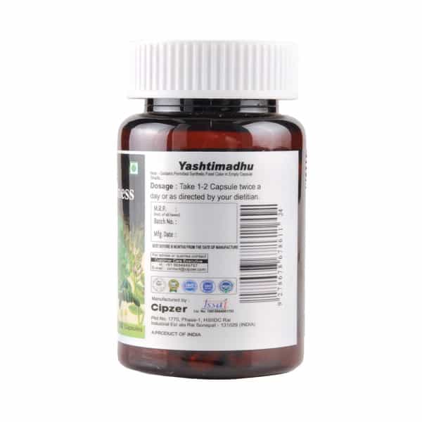 Cipzer Yashtimadhu Capsule|Relieves Acidity, Gastritis And Stomach Ulcer|Boosts Immunity-60 Capsules