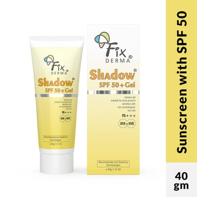 Fixderma Shadow Sunscreen Spf 50+ Gel For Oily Skin Uva And Uvb | Spf 50 | Water Resistant (40 G)