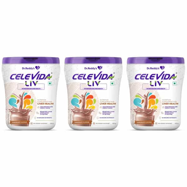 Celevida Liv | Nutrition Drink | Chocolate Flavour- 400G X Pack Of 3