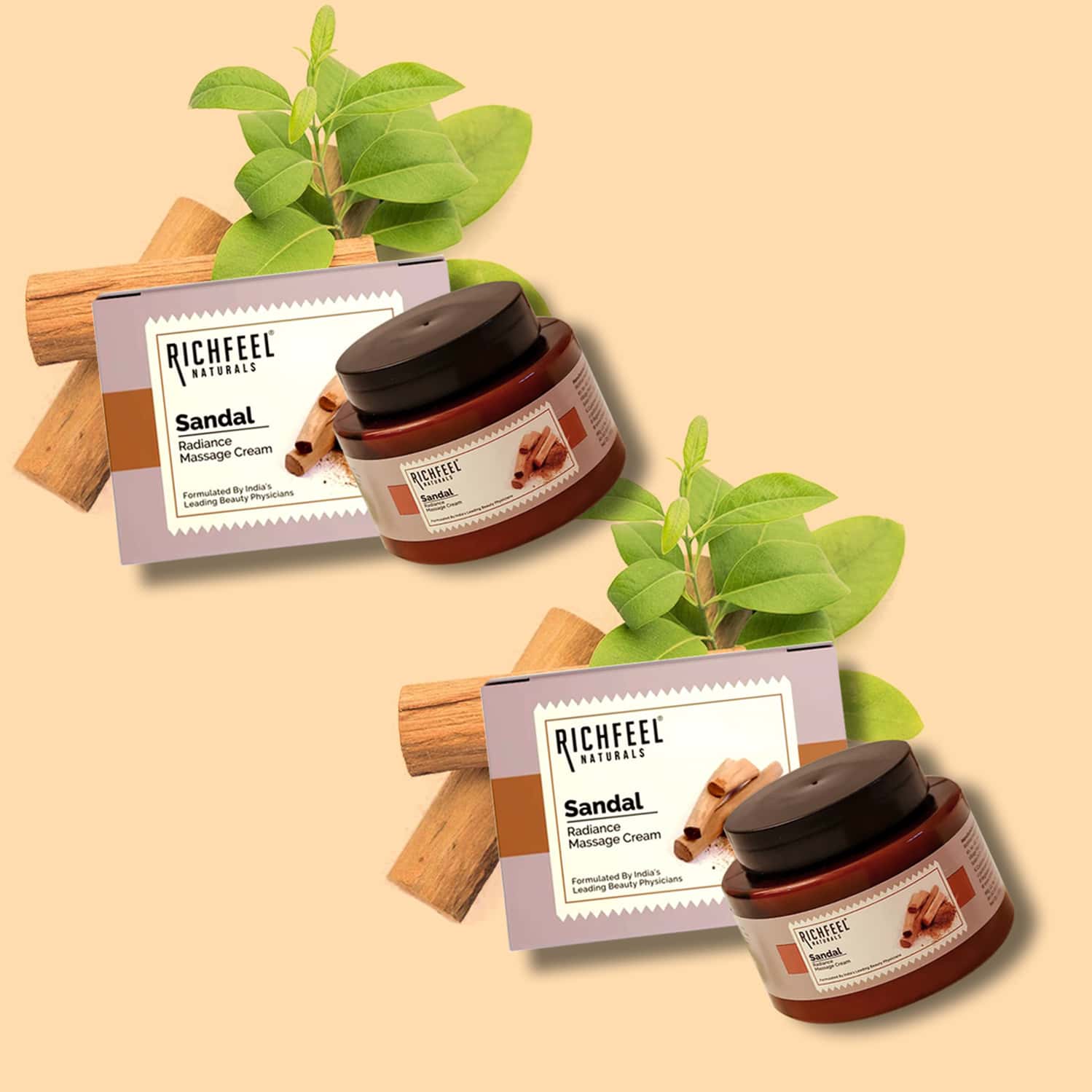 Sandal Radiance Massage Cream 100 G Pack Of 2