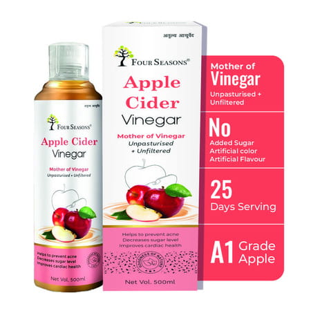 Four Seasons Apple Cider Vinegar With Mother Of Vinegar - 500Ml | Weight Management - No Added Sugar